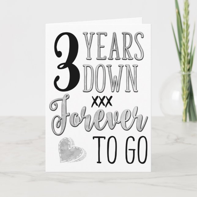 Carte Troisième Anniversaire, 3e, 3 Ans À Partir Pour To (Devant)