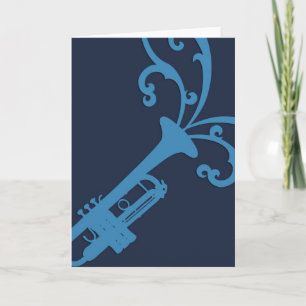 Carte Trombone musical bleu