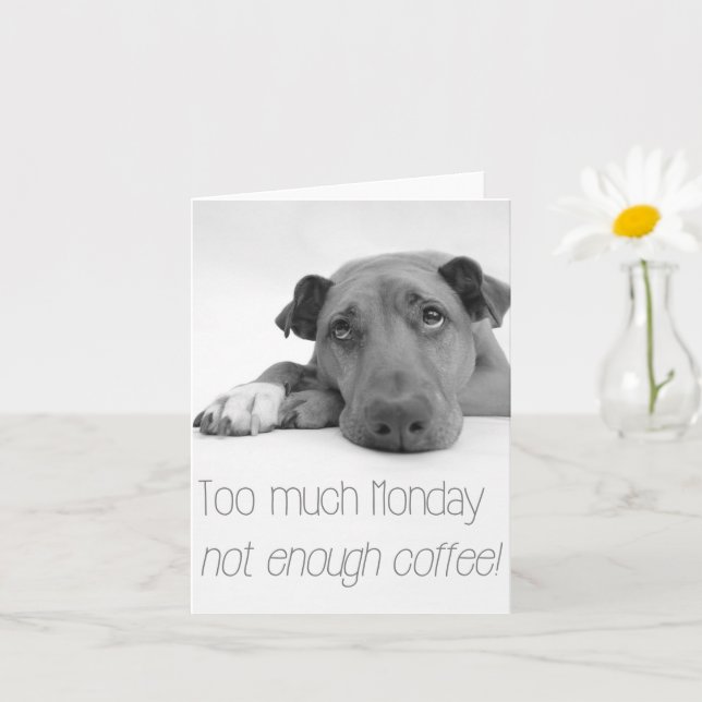 Carte Trop de lundi, pas assez de café - Chien endormi (Petite plante)
