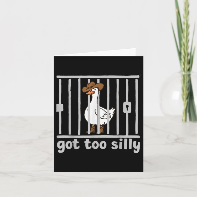 Carte Trop drôle d'oie drôle Humour Meme Animal Cowgir (Devant)