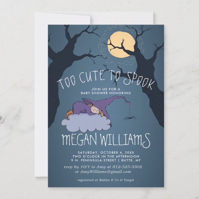Carte Trop mignon pour parler | Baby shower jolie petite (Devant)