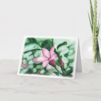 Carte Tropcal Reflection watercolor art greeting card