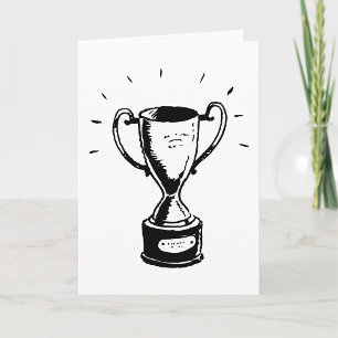 Carte Trophée à main Retro Black and White