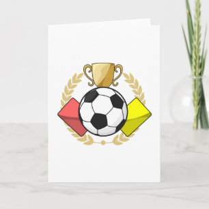 Carte Trophée de carton rouge et jaune de football