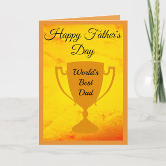 Carte Trophée du meilleur papa du monde "Joyeuse fête de