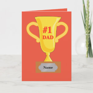 Carte Trophée en or Papa numéro 1