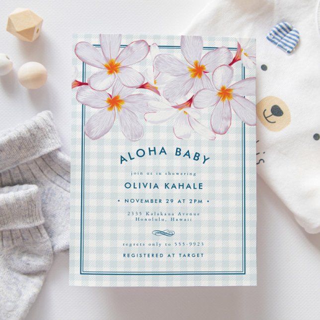 Carte Tropical Bleu Floral Aloha Baby Boy Douche (Créateur téléchargé)