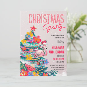 Carte Tropical Christmas Party Invitation