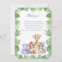 Carte Tropical Jungle Baby-animaux Merci