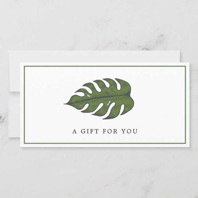 Carte Tropical Palm Leaf Spa Business Cadeau Certificat (Devant)