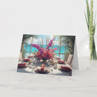 Carte 🌺 Tropical Seaside Thanksgiving – Elegant Card