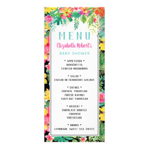 Carte tropicale de menu de Luau, BOHO