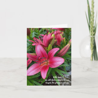 Carte Trouver des moyens de fleurir Sympathie Lys Rouge