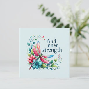 Carte Trouver la force intérieure - libellule artistique