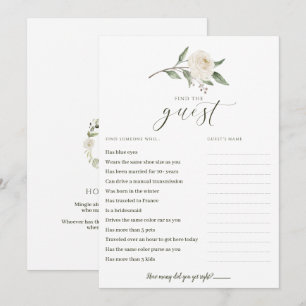 Carte Trouvez le jeu de Fête des mariées invité Mingle G