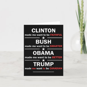 Carte Trump 2020 Funny Clinton Bush Obama Trump Canadien