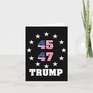 Carte Trump 45 47 Président Drapeau États-Unis 2024 2025