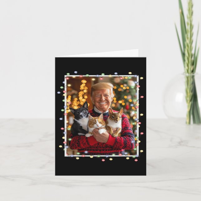 Carte Trump Chandail de Noël Chat Chien Écureuil Pet Lov (Devant)