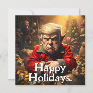 Carte Trump comme un elfe de Noël en colère