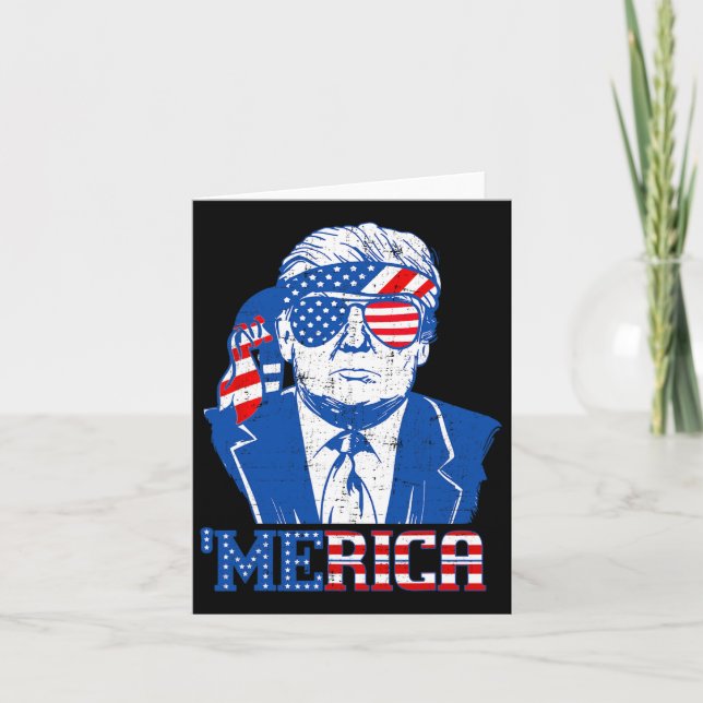 Carte Trump est heureux 4 juillet Trump Drapeau américai (Devant)