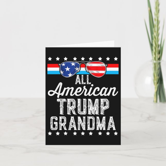 Carte Trump, grand-mère américaine, drapeau américain, s (Devant)