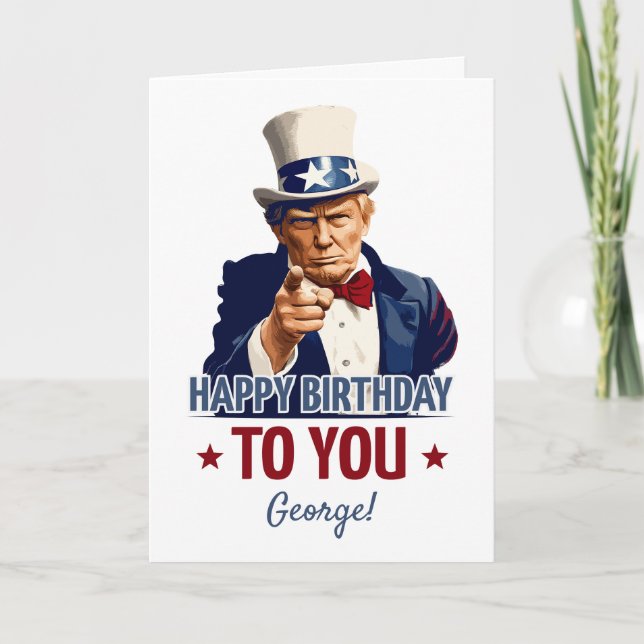 Carte Trump - Joyeux Anniversaire / Nom personnali (Devant)