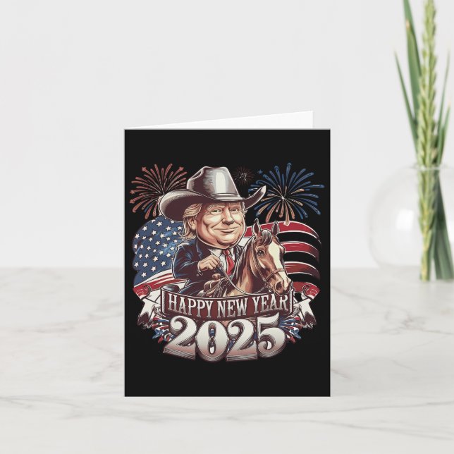 Carte Trump Nouvel An 2025 Cheval Patriotique Trump Amér (Devant)
