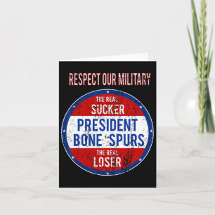 Carte Trump Sucker Loser Nous Respectons Notre Armée