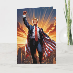 Carte "Trump the American Superhero Greeting Card"