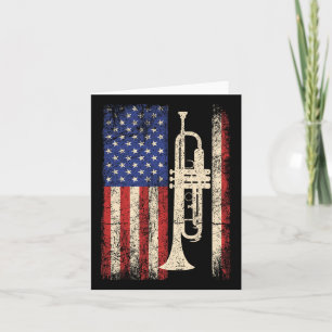 Carte Trumpet Usa American Flag Shirt Jazz Music Vintage