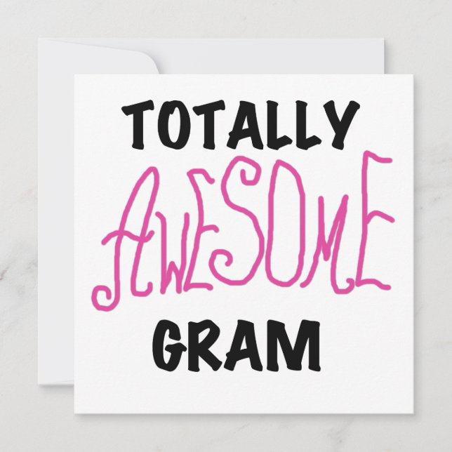 Carte Tshirts et cadeaux rose Gram absolument géniaux (Devant)