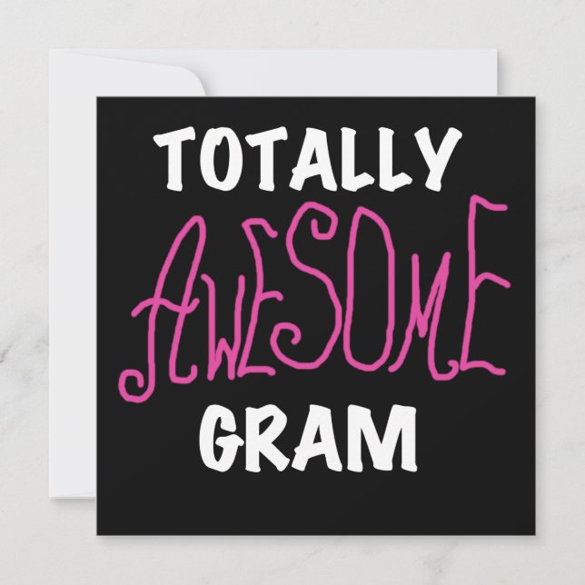 Carte Tshirts et cadeaux rose Gram absolument géniaux (Devant)
