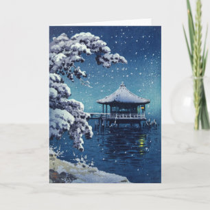 Carte Tsuchiya Koitsu - Neige sur l'Ukimido à Katada