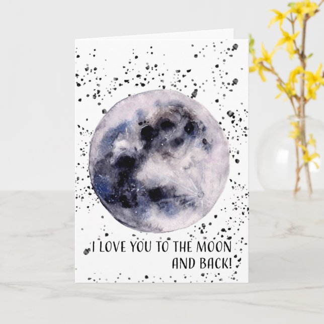 Carte Tu aimes la lune et le retour (Fleur jaune)