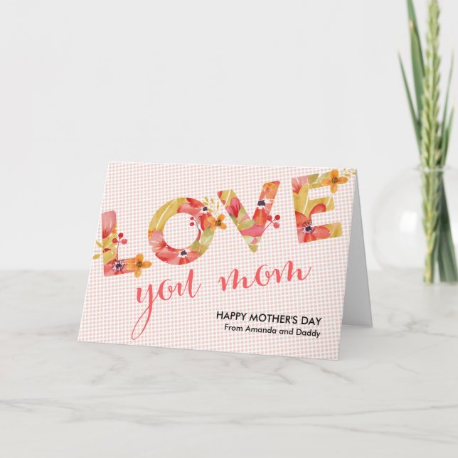 Carte Tu aimes maman | Fête des mères typographiques (Devant)