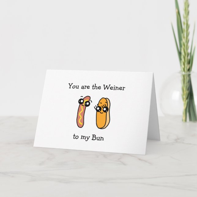 Carte Tu es le Weiner pour mon Pain, la Saint-Valentin (Devant)