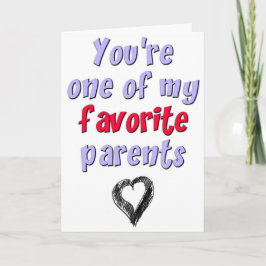 Carte Tu es l'un de mes parents préférés, Fête des pères
