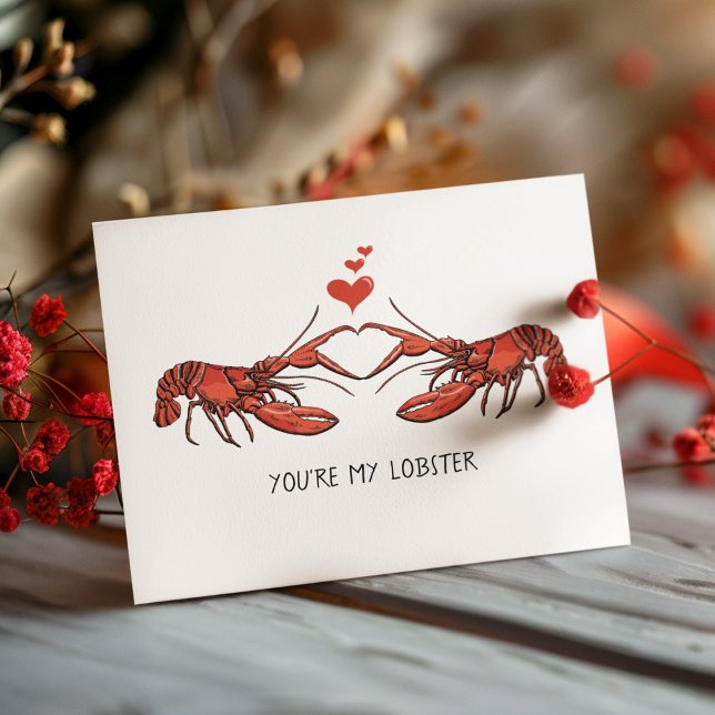 Carte Tu es mon amour de homard Saint-Valentin (You're My Lobster Funny Humorous Valentine's Day or Love Card for Spouse, Partner, Husband, Wife...)