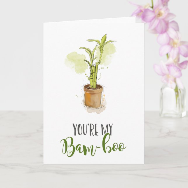 Carte tu es mon anniversaire de mariage de bambou (Orchidée)