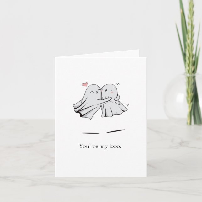 Carte "Tu es mon Boo" - Carte de vœux d'amour effr (Devant)
