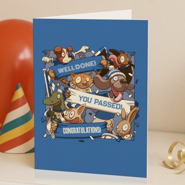 Carte Tu Es Passé ! Drôle Animaux Ventilateurs Scarf Car (Créateur téléchargé)