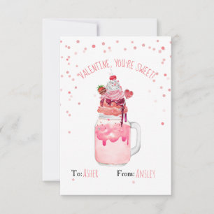 Carte Tu es un doux Milkshake de fraise de Saint Valenti