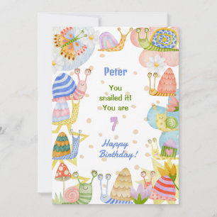 Carte Tu l'as escarpé ! aquarelle escargot heureux anniv