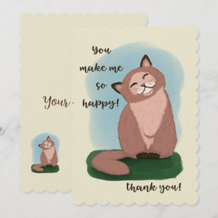 Carte Tu Me Rends Si Heureux Merci En Souriant Kitty