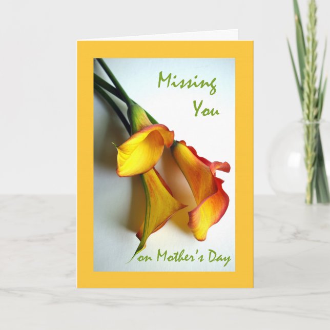 Carte Tu t'as manqué à la fête des mères, Calla Lilies (Devant)