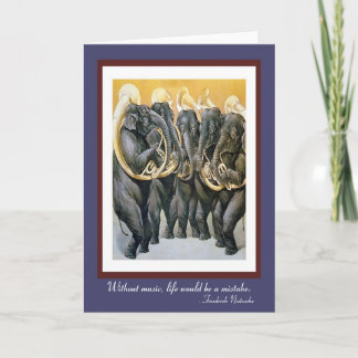 Carte Tuba cinq jouant des éléphants