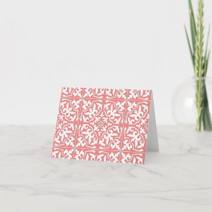 Carte Tuiles marocaines - corail rose et blanc