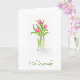 Carte Tulipe à l'aquarelle florale dans un vase SYMPATHI
