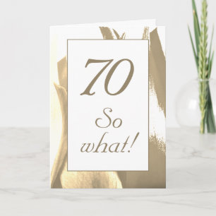 Carte Tulipe dorée élégante 70 et alors 70e anniversaire