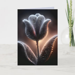 Carte Tulipe illuminée avec gouttes de pluie pour l'anni